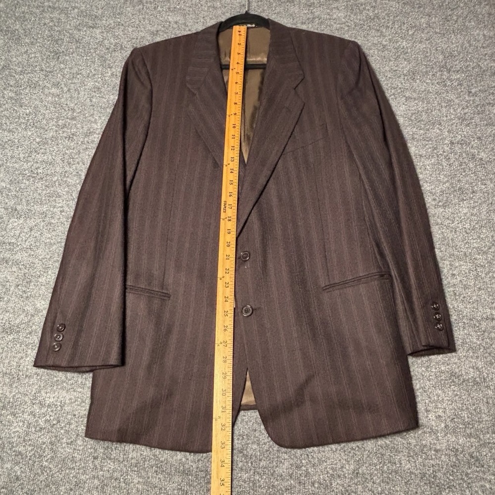 Emanuel Ungaro Uomo Brown Pinstripe Virgin Wool Blazer Saks Fifth Avenue 42L IT - Picture 8 of 16